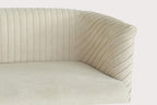 Modern Velvet Accent Sofa – Cream White 2 Seater Living Room Couch | Luxury Curved Sofa