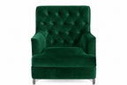 Restlooms Luxury Velvet Accent Chair – Modern Tufted Lounge Chair in Emerald Green
