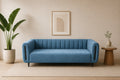 Restlooms Modern Velvet 3-Seater Sofa for Living Room | Premium Upholstered Loveseat | Compact Couch for Home & Office