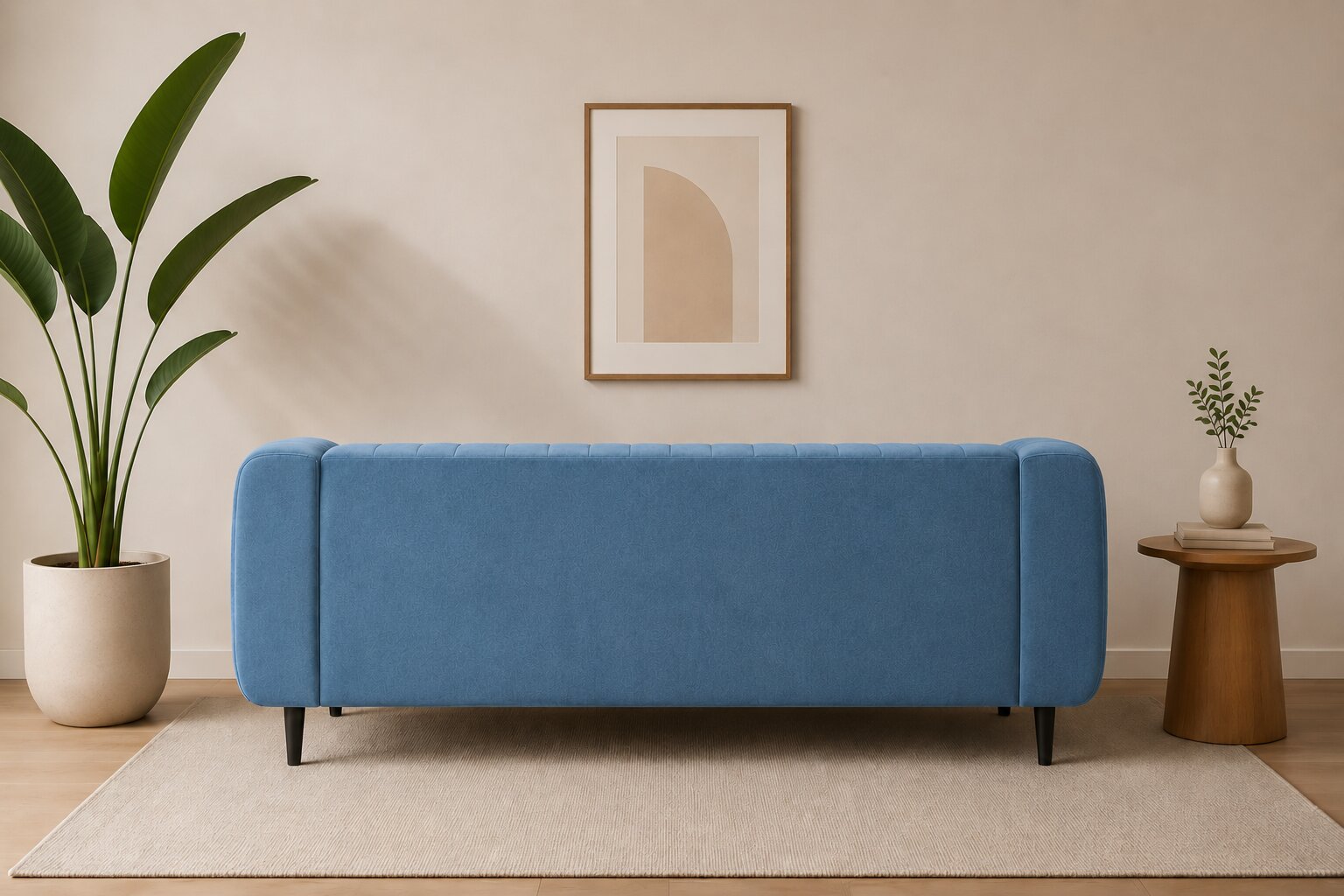 Restlooms Modern Velvet 3-Seater Sofa for Living Room | Premium Upholstered Loveseat | Compact Couch for Home & Office