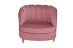 Restlooms Elegant Velvet Shell Accent Chair – Luxury Pink Lounge Sofa Chair with Gold Legs