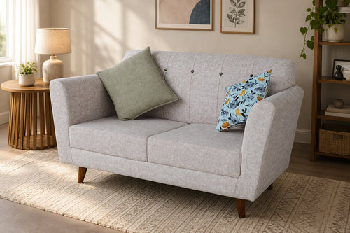 Modern 2-Seater Upholstered Fabric Sofa – Comfortable Living Room Couch