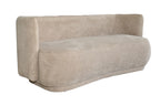 Restlooms Modern Curved Bouclé Sofa – Cream Beige | 3 Seater