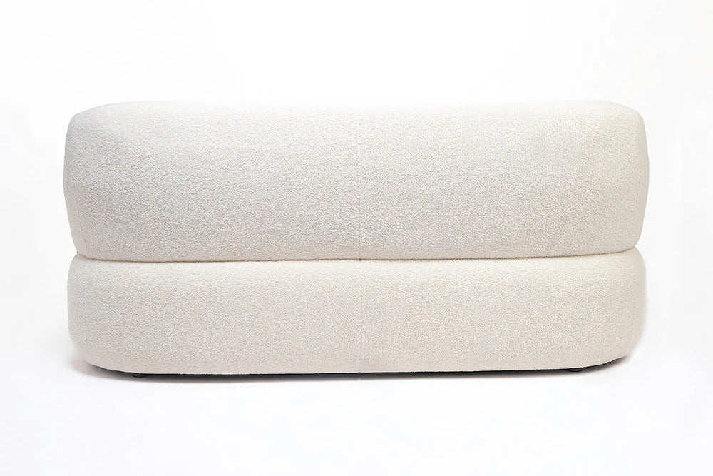 Restlooms Cloud Curve Bouclé Sofa – Modern Luxury Curved 3 Seater Sofa | Premium Cream Living Room Couch