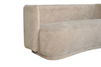 Restlooms Modern Curved Bouclé Sofa – Cream Beige | 3 Seater