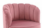 Restlooms Elegant Velvet Shell Accent Chair – Luxury Pink Lounge Sofa Chair with Gold Legs