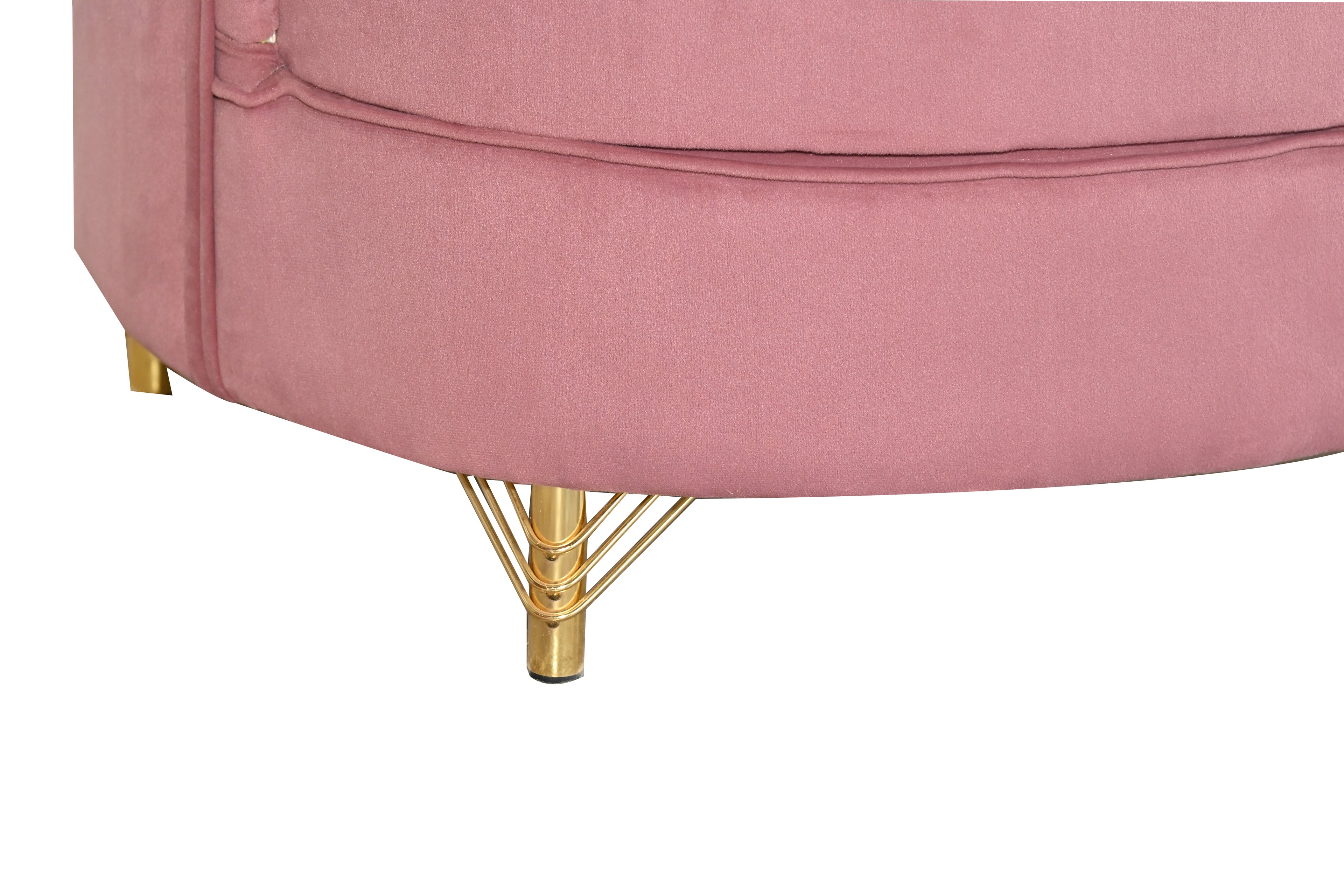 Elegant Velvet Shell Accent Chair – Luxury Pink Lounge Sofa Chair with Gold Legs