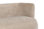 Restlooms Modern Curved Bouclé Sofa – Cream Beige | 3 Seater
