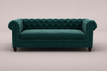 Restlooms Royal Chesterfield Velvet Sofa 3 Seater – Dark Teal | Luxury Living Room Furniture