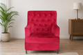 Luxury Velvet Accent Chair – Modern Tufted Lounge Chair in Ruby Red