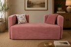 3 Seater Velvet Sofa | Modern Living Room Furniture with 2 Pillows