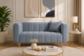 Restlooms Modern Velvet 2-Seater Sofa for Living Room | Premium Upholstered Loveseat with Gold Metal Legs | Compact Couch for Home & Office