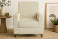 Modern Ivory Fabric Sofa with Metal Legs – Luxury Accent Sofa