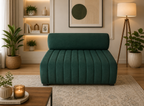 Emerald Green Velvet Lounge 2 Seater Sofa  | Modern Living Room Accent Seating
