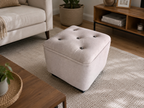 Restlooms  Premium Floral Storage Ottoman Stool with Cushion | Multipurpose Footrest