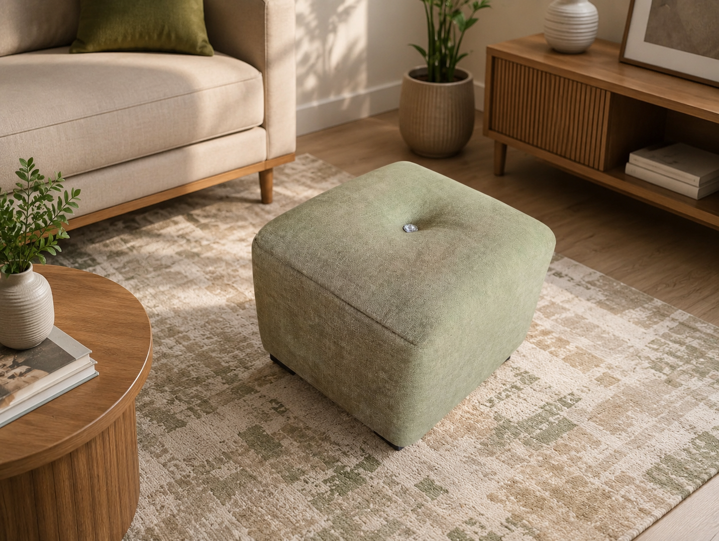 Restlooms  Premium Floral Storage Ottoman Stool with Cushion | Multipurpose Footrest