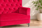 Luxury Velvet Accent Chair – Modern Tufted Lounge Chair in Ruby Red