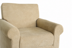 Modern Single Seater Sofa | Beige Fabric Sofa for Bedroom & Living Room
