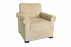 Modern Single Seater Sofa | Beige Fabric Sofa for Bedroom & Living Room