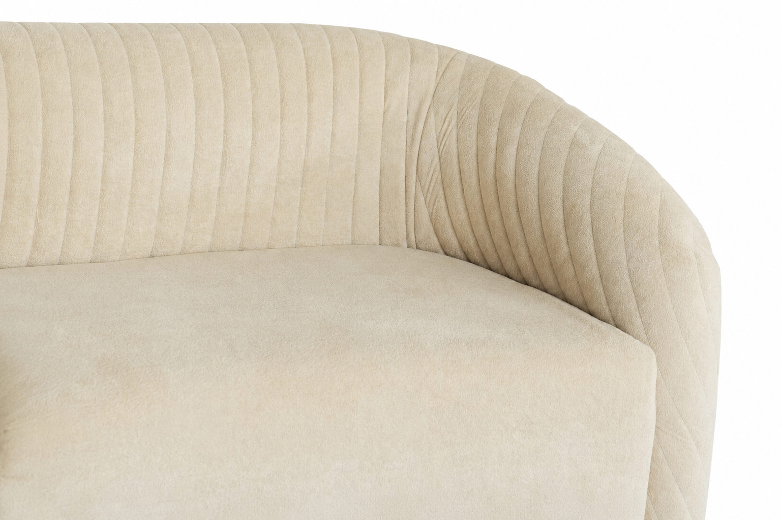 Luxury Curved Sofa – Modern Cream Beige 3 Seater Living Room Couch