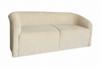 Luxury Curved Sofa – Modern Cream Beige 3 Seater Living Room Couch
