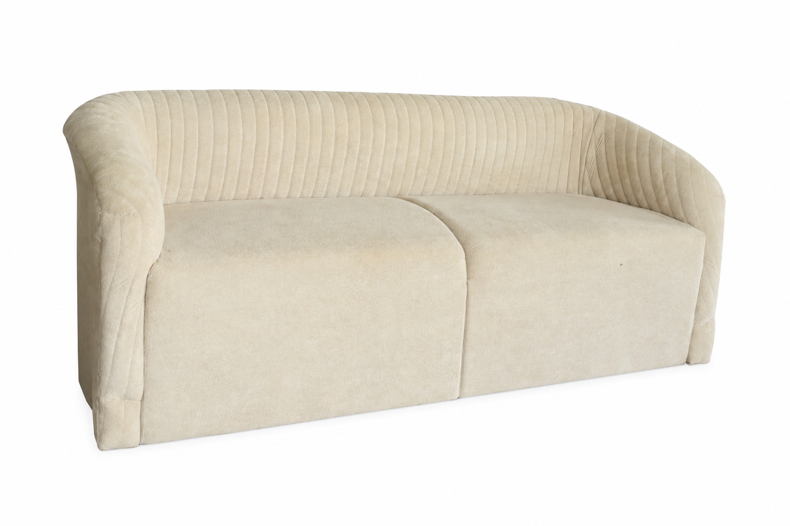 Luxury Curved Sofa – Modern Cream Beige 3 Seater Living Room Couch