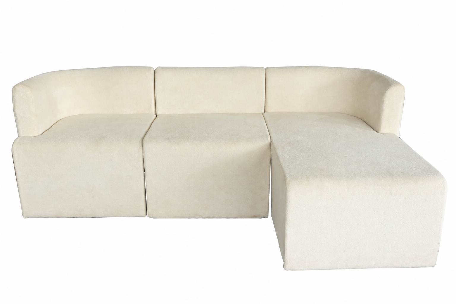 Modern Curved Modular L-Shape Sofa – Premium Ivory Sectional Couch