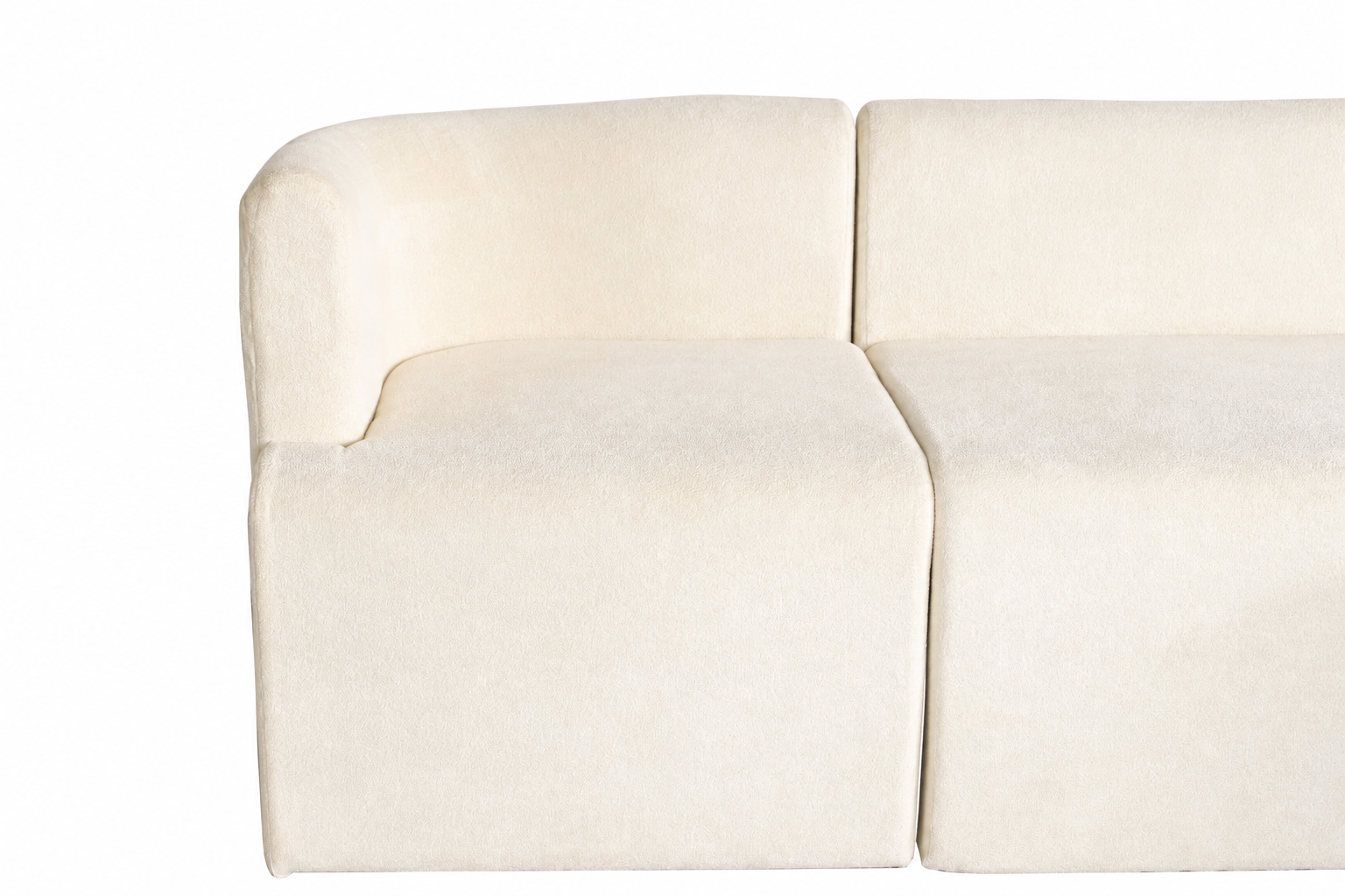 Modern Curved Modular L-Shape Sofa – Premium Ivory Sectional Couch