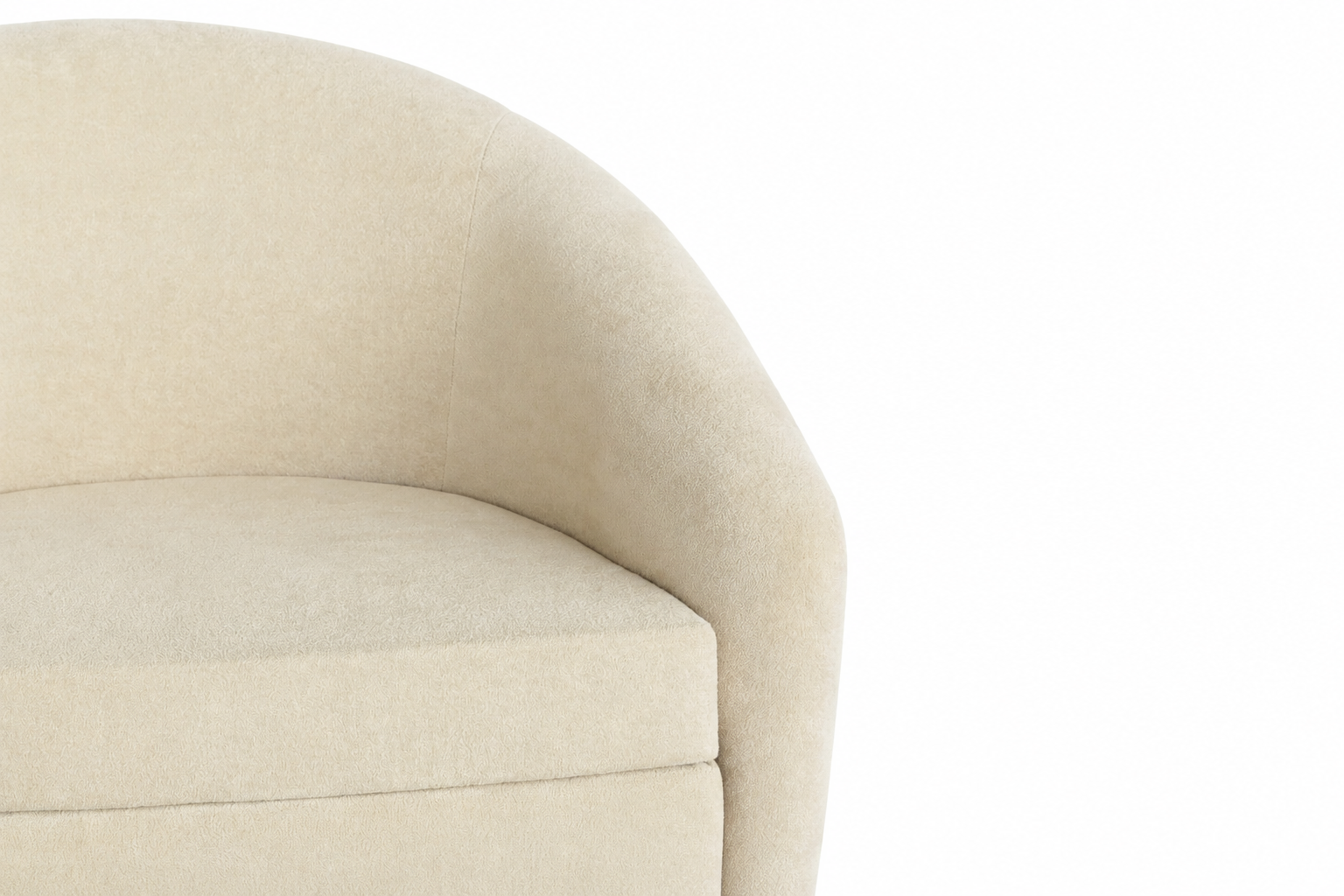 Modern Bouclé Swivel Accent Sofa Cream | Cozy Living Room Sofa