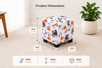 Premium Floral Storage Ottoman Stool with Cushion | Multipurpose Footrest